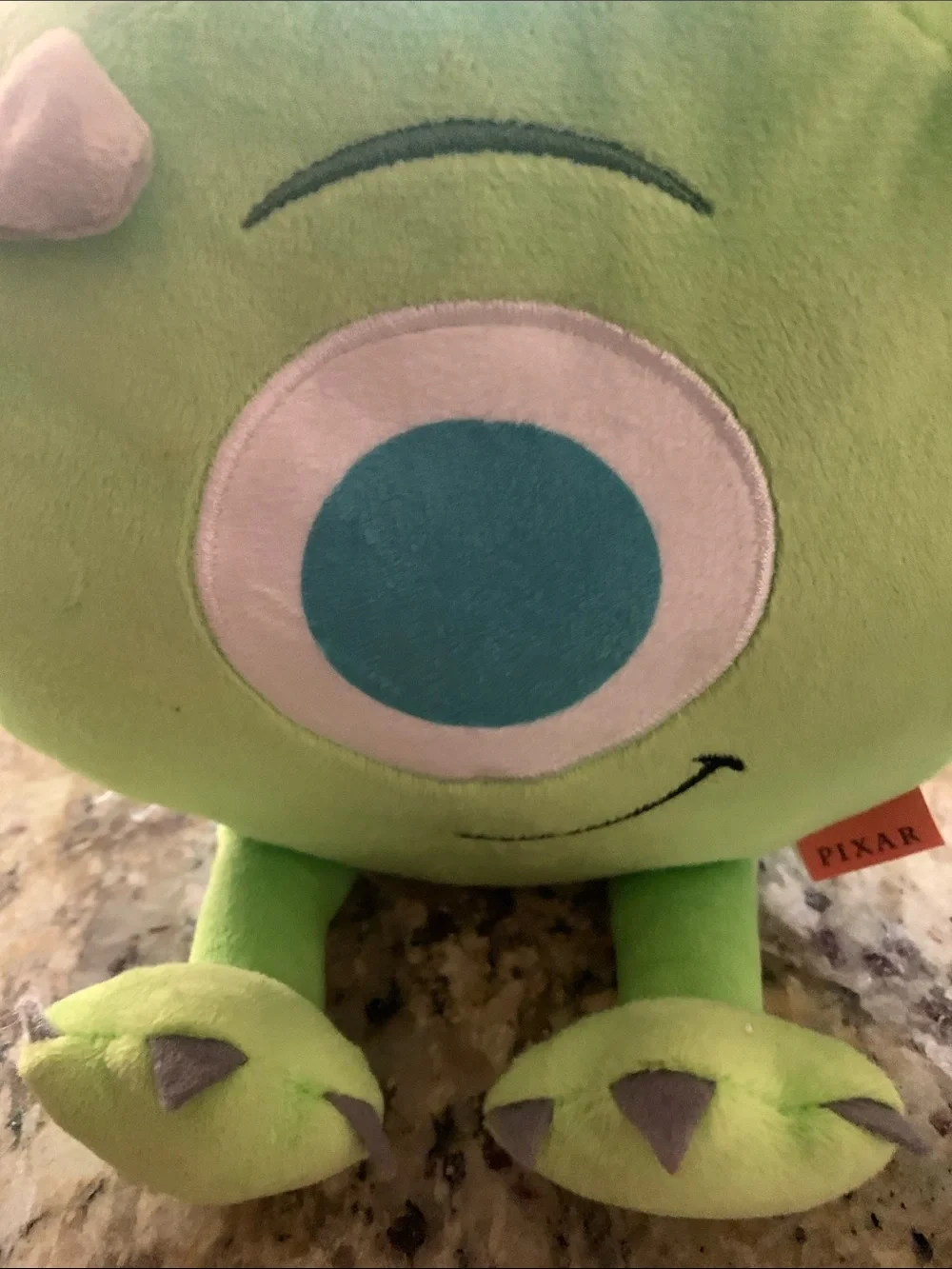 LMT: Plush One-Eyed Monster Dog Toy - Bright Lime Green